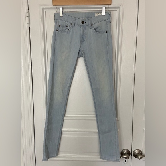 Rag & Bone Designer Denim Dre Slim Boyfriend Jeans Light Wash Blue Ashling 24 - Picture 4 of 13
